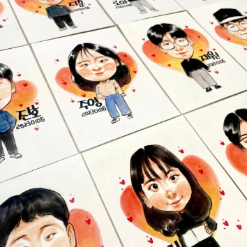 [로비]가족얼굴 캐리커쳐 이벤트 (전 연령 가능) 이미지