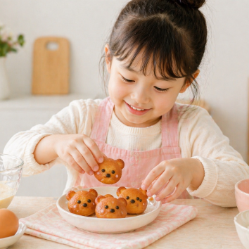 개강확정 5/9(토) [키즈쿠킹] 아빠곰, 엄마곰, 아기곰 곰돌이 가족 마들렌 케이크  (만4~7세+보호자 1명) 이미지