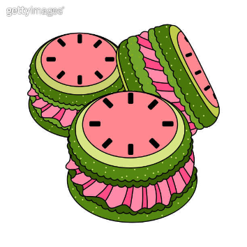수박 마카롱 꾸미기 이미지
