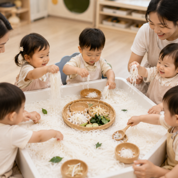 리틀 자이언트 : 천사채 촉감놀이! 맛있는 스시 먹으러 일본으로 여행 떠나요 이미지